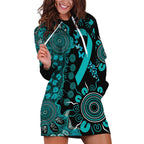 PTSD Awareness Personalised Hoodie Dress Aboriginal Ribbon Dot Painting