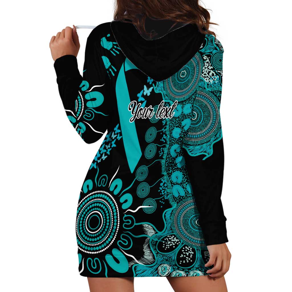 PTSD Awareness Personalised Hoodie Dress Aboriginal Ribbon Dot Painting