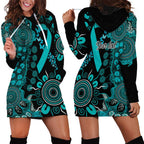 PTSD Awareness Personalised Hoodie Dress Aboriginal Ribbon Dot Painting