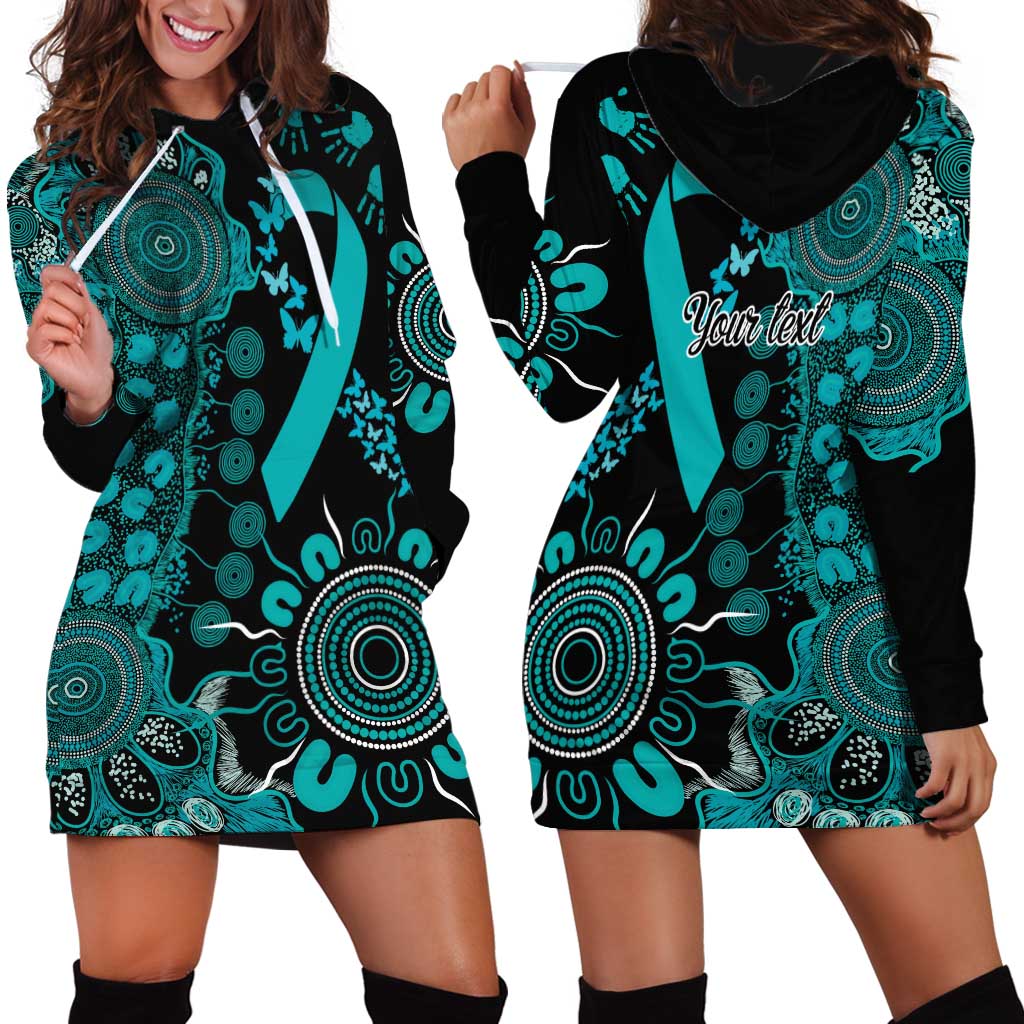 PTSD Awareness Personalised Hoodie Dress Aboriginal Ribbon Dot Painting
