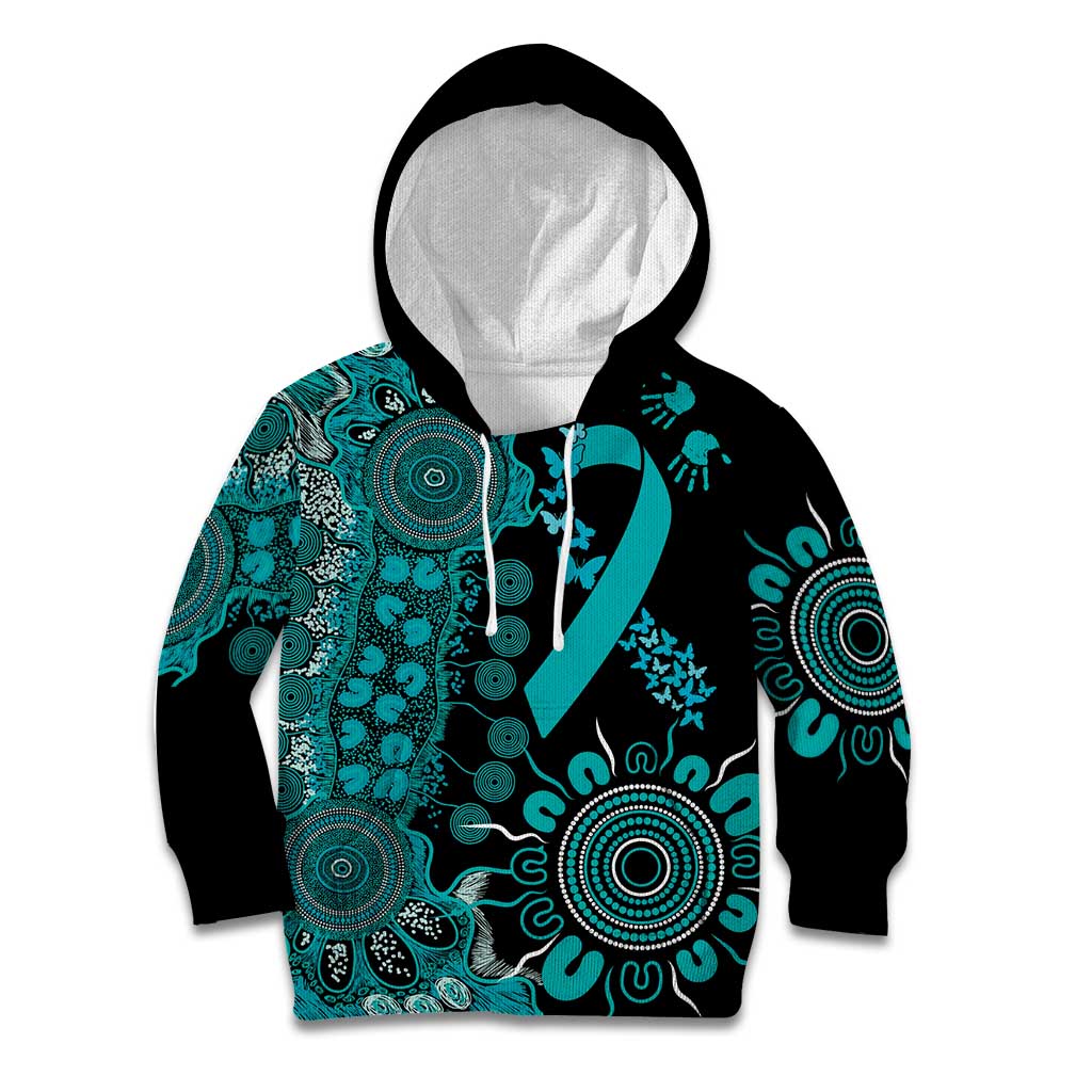 PTSD Awareness Personalised Kid Hoodie Aboriginal Ribbon Dot Painting