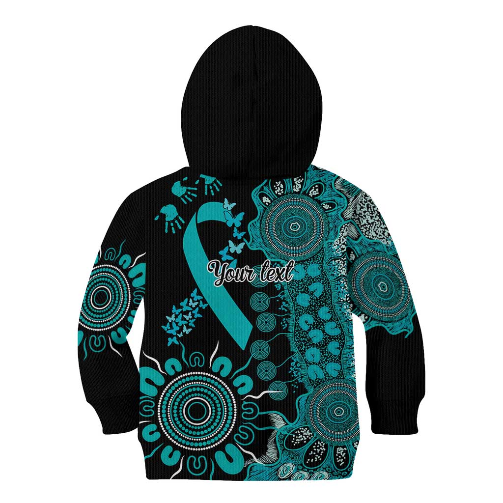 PTSD Awareness Personalised Kid Hoodie Aboriginal Ribbon Dot Painting
