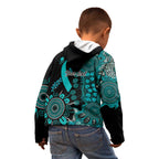 PTSD Awareness Personalised Kid Hoodie Aboriginal Ribbon Dot Painting