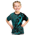 PTSD Awareness Personalised Kid T Shirt Aboriginal Ribbon Dot Painting
