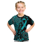 PTSD Awareness Personalised Kid T Shirt Aboriginal Ribbon Dot Painting