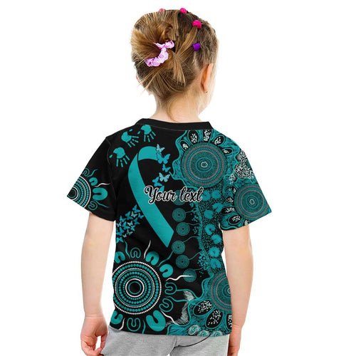 PTSD Awareness Personalised Kid T Shirt Aboriginal Ribbon Dot Painting