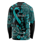 PTSD Awareness Personalised Long Sleeve Shirt Aboriginal Ribbon Dot Painting