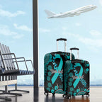 PTSD Awareness Personalised Luggage Cover Aboriginal Ribbon Dot Painting