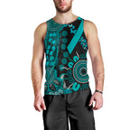 PTSD Awareness Personalised Men Tank Top Aboriginal Ribbon Dot Painting