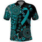PTSD Awareness Personalised Polo Shirt Aboriginal Ribbon Dot Painting