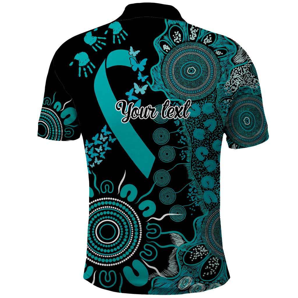 PTSD Awareness Personalised Polo Shirt Aboriginal Ribbon Dot Painting