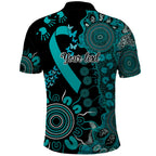 PTSD Awareness Personalised Polo Shirt Aboriginal Ribbon Dot Painting
