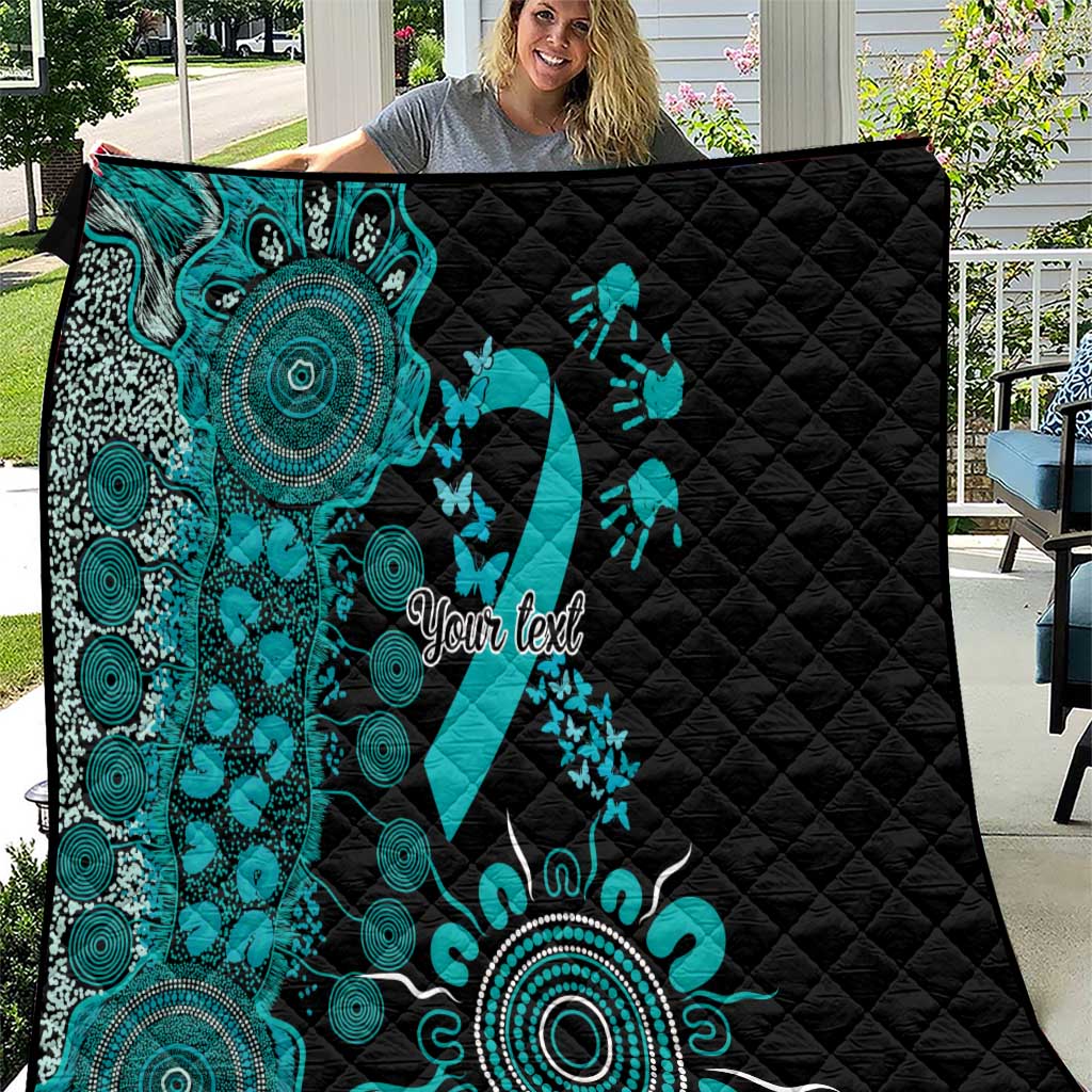 PTSD Awareness Personalised Quilt Aboriginal Ribbon Dot Painting