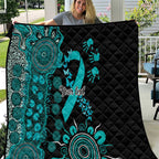 PTSD Awareness Personalised Quilt Aboriginal Ribbon Dot Painting