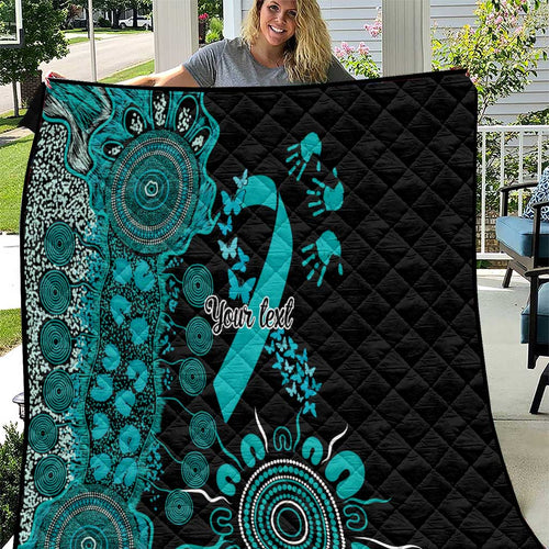 PTSD Awareness Personalised Quilt Aboriginal Ribbon Dot Painting