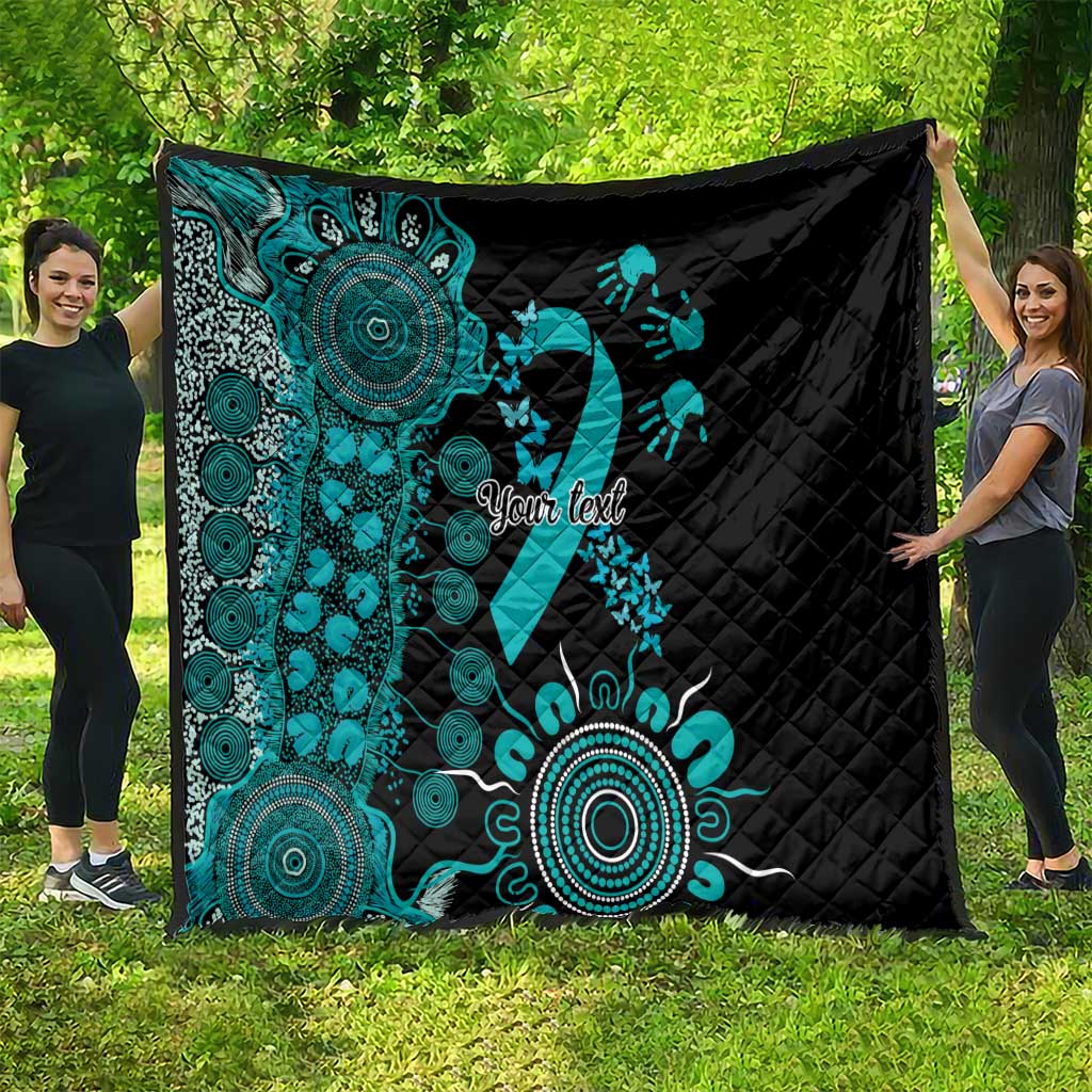 PTSD Awareness Personalised Quilt Aboriginal Ribbon Dot Painting