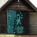 PTSD Awareness Personalised Quilt Aboriginal Ribbon Dot Painting
