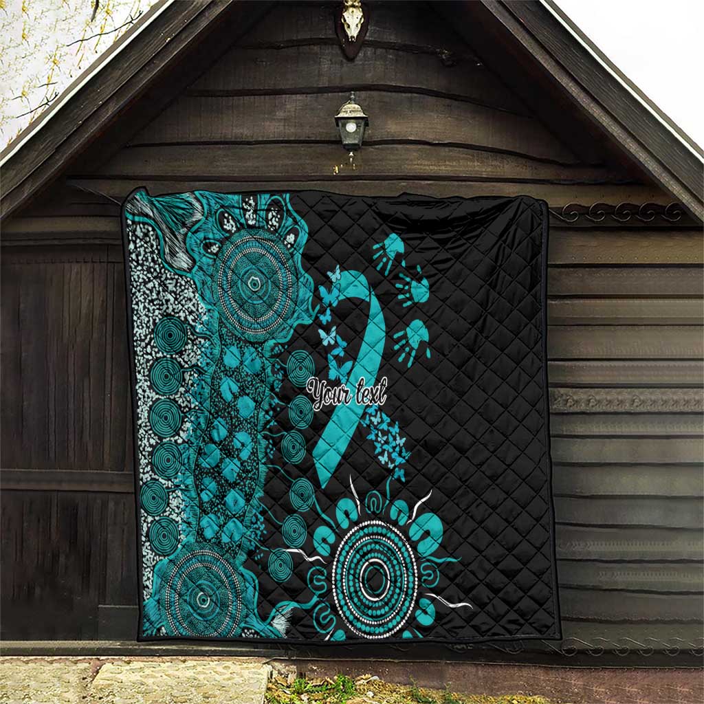 PTSD Awareness Personalised Quilt Aboriginal Ribbon Dot Painting