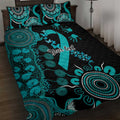 PTSD Awareness Personalised Quilt Bed Set Aboriginal Ribbon Dot Painting