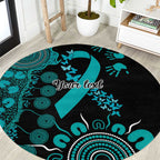 PTSD Awareness Personalised Round Carpet Aboriginal Ribbon Dot Painting