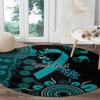 PTSD Awareness Personalised Round Carpet Aboriginal Ribbon Dot Painting