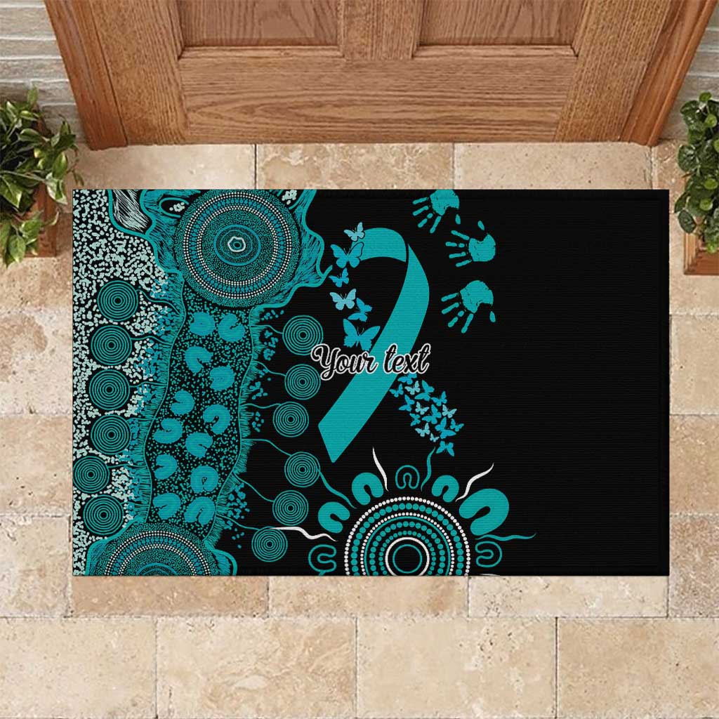 PTSD Awareness Personalised Rubber Doormat Aboriginal Ribbon Dot Painting