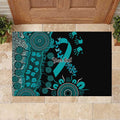 PTSD Awareness Personalised Rubber Doormat Aboriginal Ribbon Dot Painting