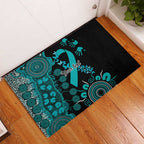 PTSD Awareness Personalised Rubber Doormat Aboriginal Ribbon Dot Painting