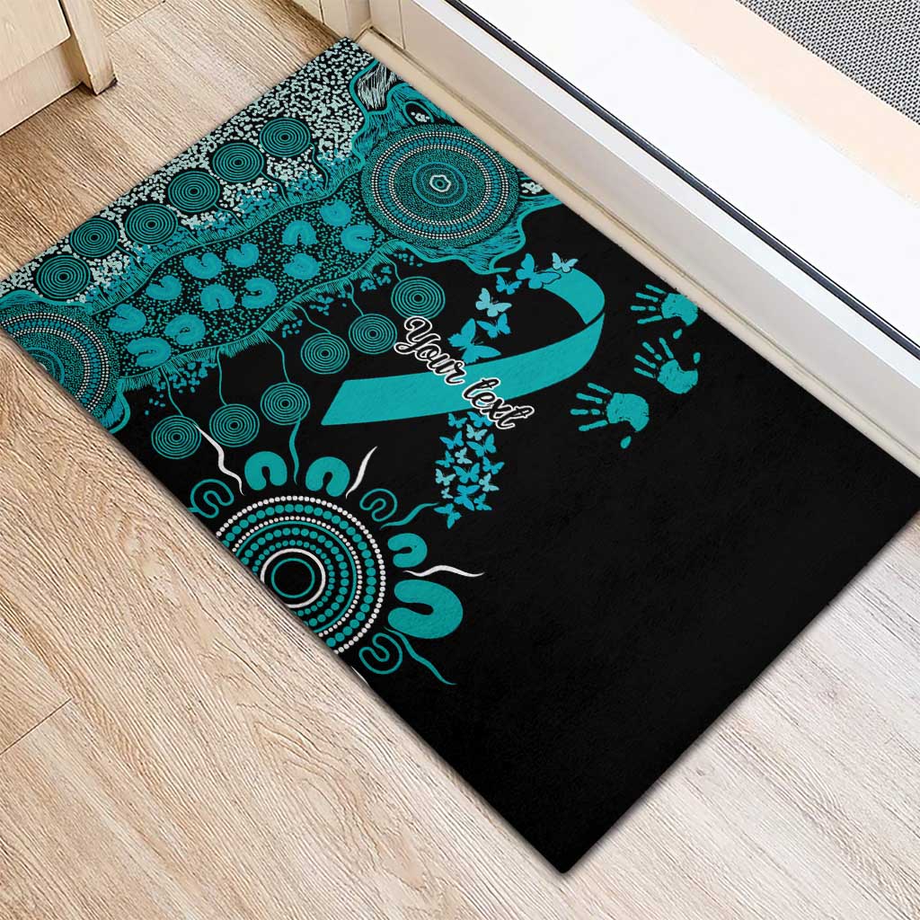 PTSD Awareness Personalised Rubber Doormat Aboriginal Ribbon Dot Painting