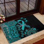 PTSD Awareness Personalised Rubber Doormat Aboriginal Ribbon Dot Painting
