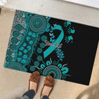 PTSD Awareness Personalised Rubber Doormat Aboriginal Ribbon Dot Painting