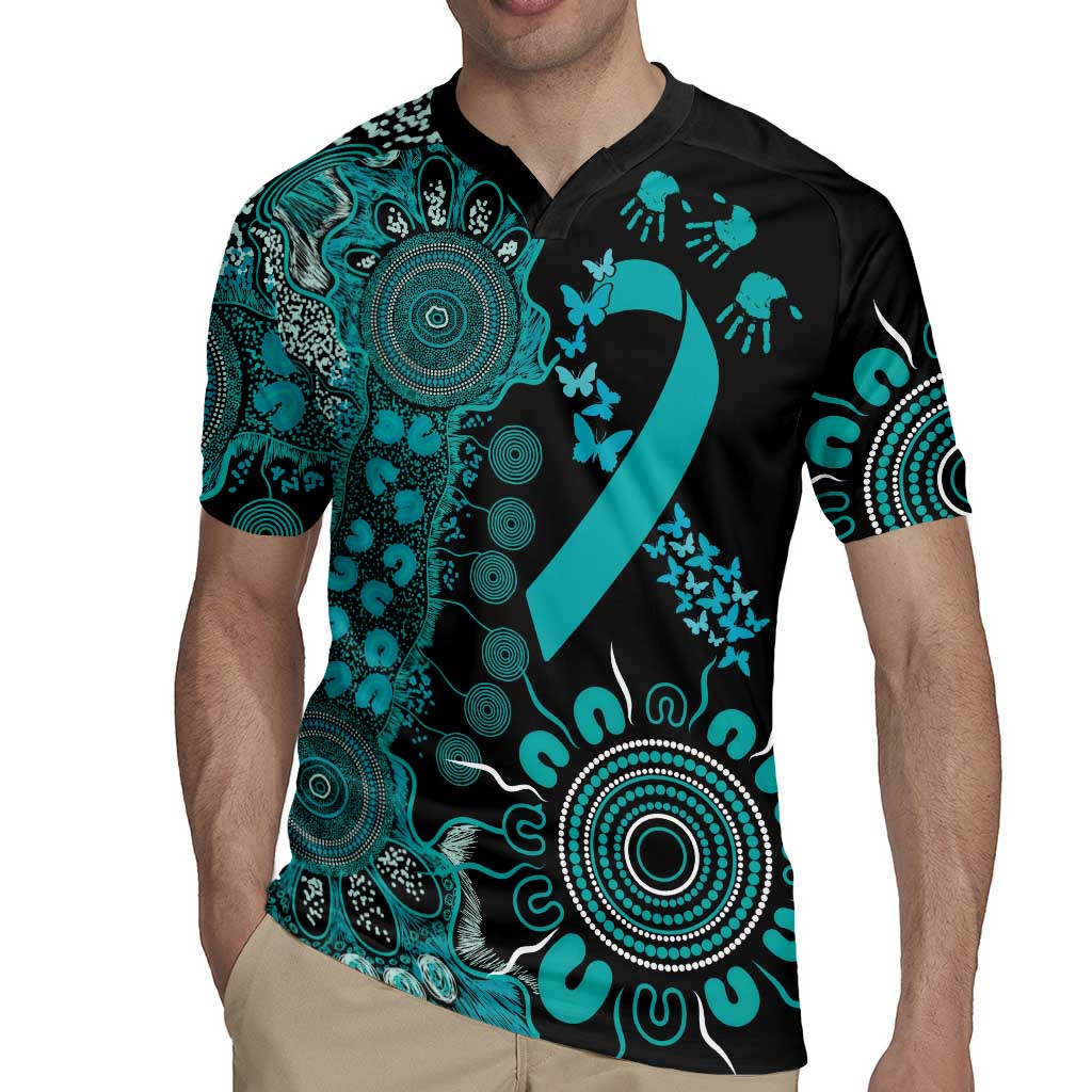 PTSD Awareness Personalised Rugby Jersey Aboriginal Ribbon Dot Painting