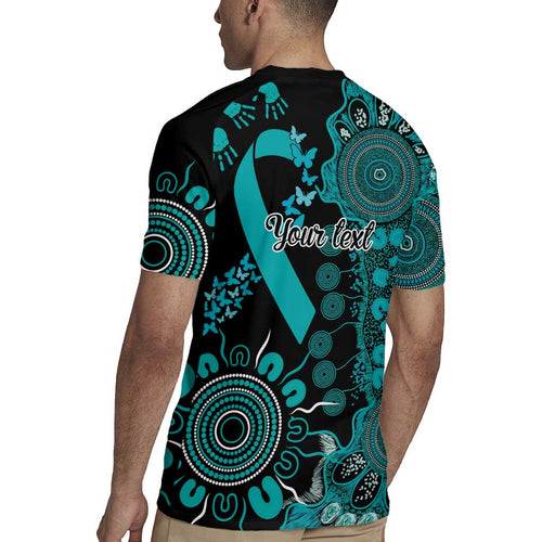 PTSD Awareness Personalised Rugby Jersey Aboriginal Ribbon Dot Painting