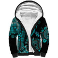 PTSD Awareness Personalised Sherpa Hoodie Aboriginal Ribbon Dot Painting