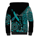 PTSD Awareness Personalised Sherpa Hoodie Aboriginal Ribbon Dot Painting