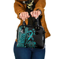 PTSD Awareness Personalised Shoulder Handbag Aboriginal Ribbon Dot Painting