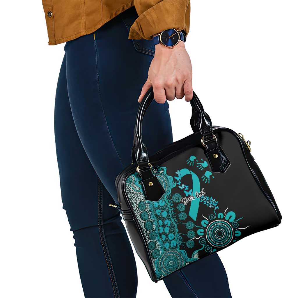 PTSD Awareness Personalised Shoulder Handbag Aboriginal Ribbon Dot Painting