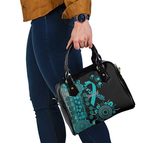 PTSD Awareness Personalised Shoulder Handbag Aboriginal Ribbon Dot Painting