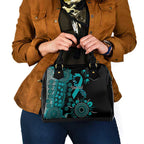 PTSD Awareness Personalised Shoulder Handbag Aboriginal Ribbon Dot Painting