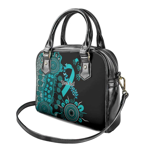 PTSD Awareness Personalised Shoulder Handbag Aboriginal Ribbon Dot Painting