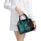 PTSD Awareness Personalised Shoulder Handbag Aboriginal Ribbon Dot Painting