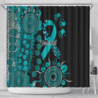 PTSD Awareness Personalised Shower Curtain Aboriginal Ribbon Dot Painting