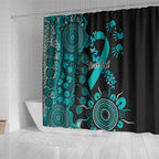 PTSD Awareness Personalised Shower Curtain Aboriginal Ribbon Dot Painting