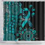 PTSD Awareness Personalised Shower Curtain Aboriginal Ribbon Dot Painting