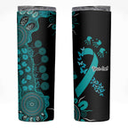 PTSD Awareness Personalised Skinny Tumbler Aboriginal Ribbon Dot Painting