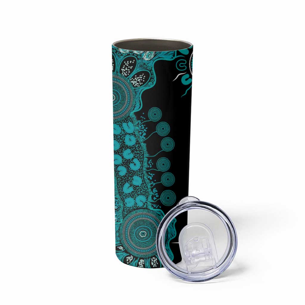 PTSD Awareness Personalised Skinny Tumbler Aboriginal Ribbon Dot Painting