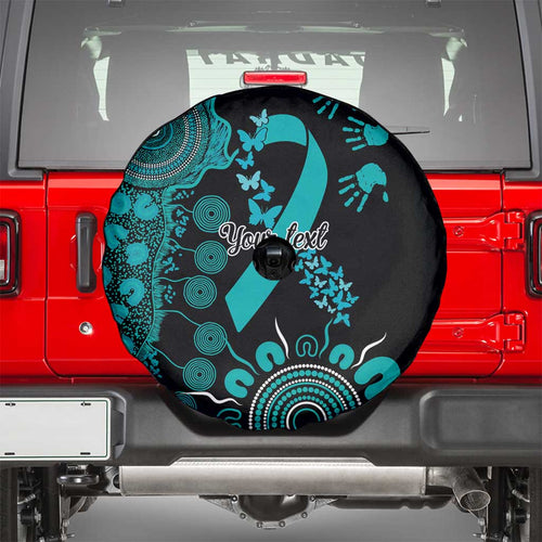 PTSD Awareness Personalised Spare Tire Cover Aboriginal Ribbon Dot Painting