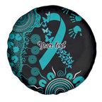 PTSD Awareness Personalised Spare Tire Cover Aboriginal Ribbon Dot Painting