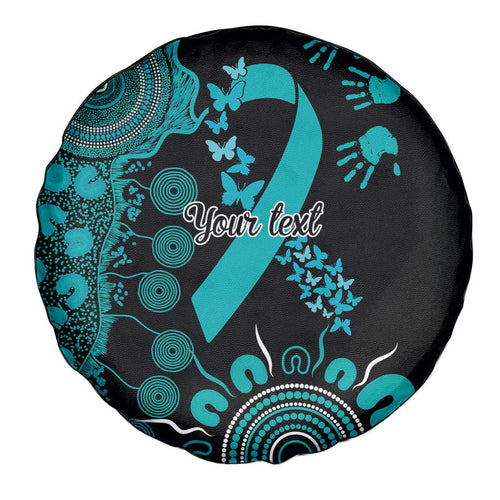 PTSD Awareness Personalised Spare Tire Cover Aboriginal Ribbon Dot Painting
