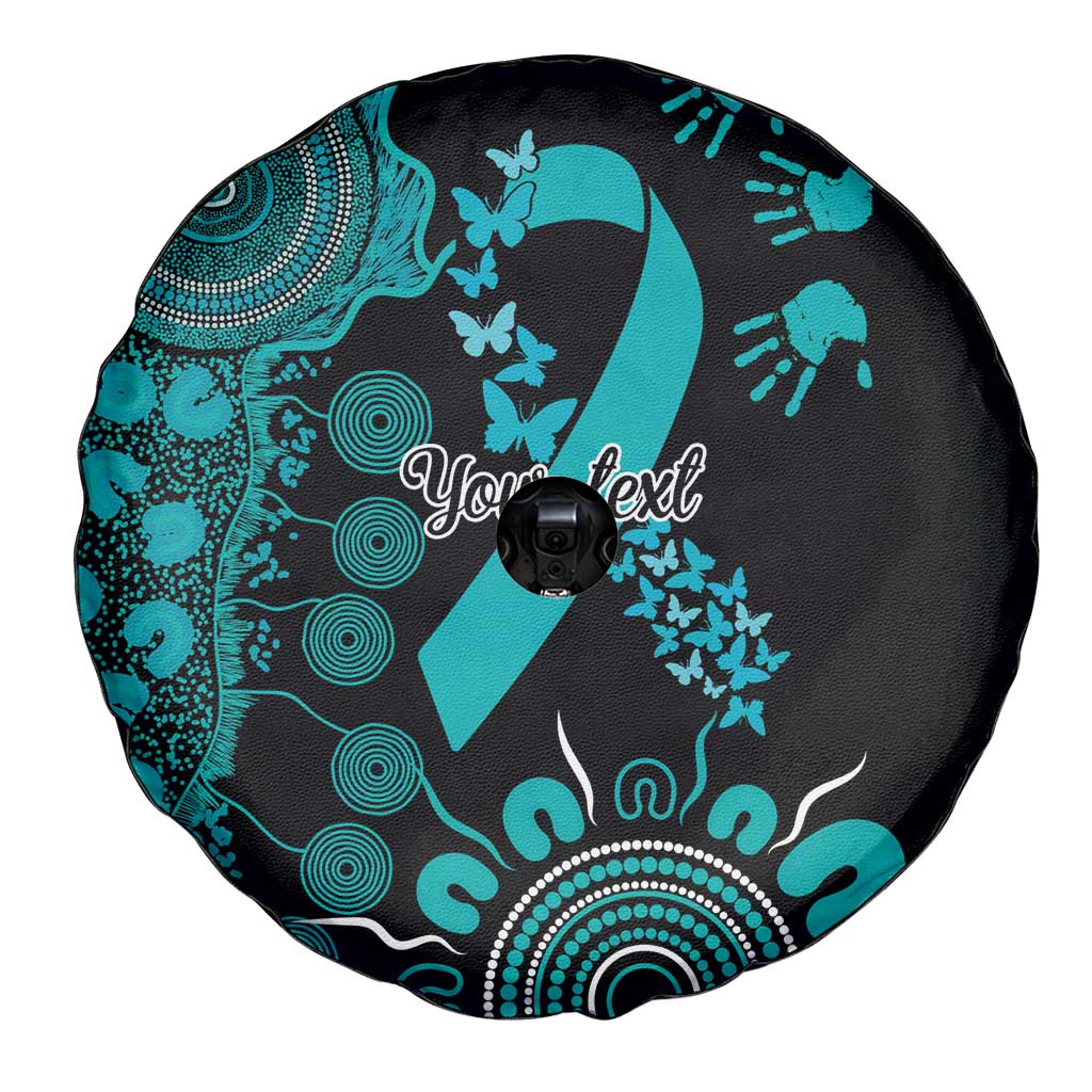 PTSD Awareness Personalised Spare Tire Cover Aboriginal Ribbon Dot Painting